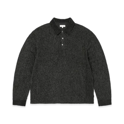 thisisneverthat Velvet Knit Polo "Off Black"