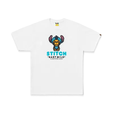 A BATHING APE x Disney Stitch Baby Milo Tee "White"