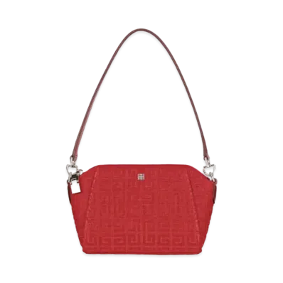 GIVENCHY Xs Antigona Bag In 4G Embroidered Canvas "Red"