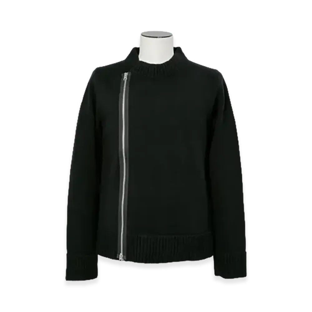 sacai Wool Knit Blouson "Black"