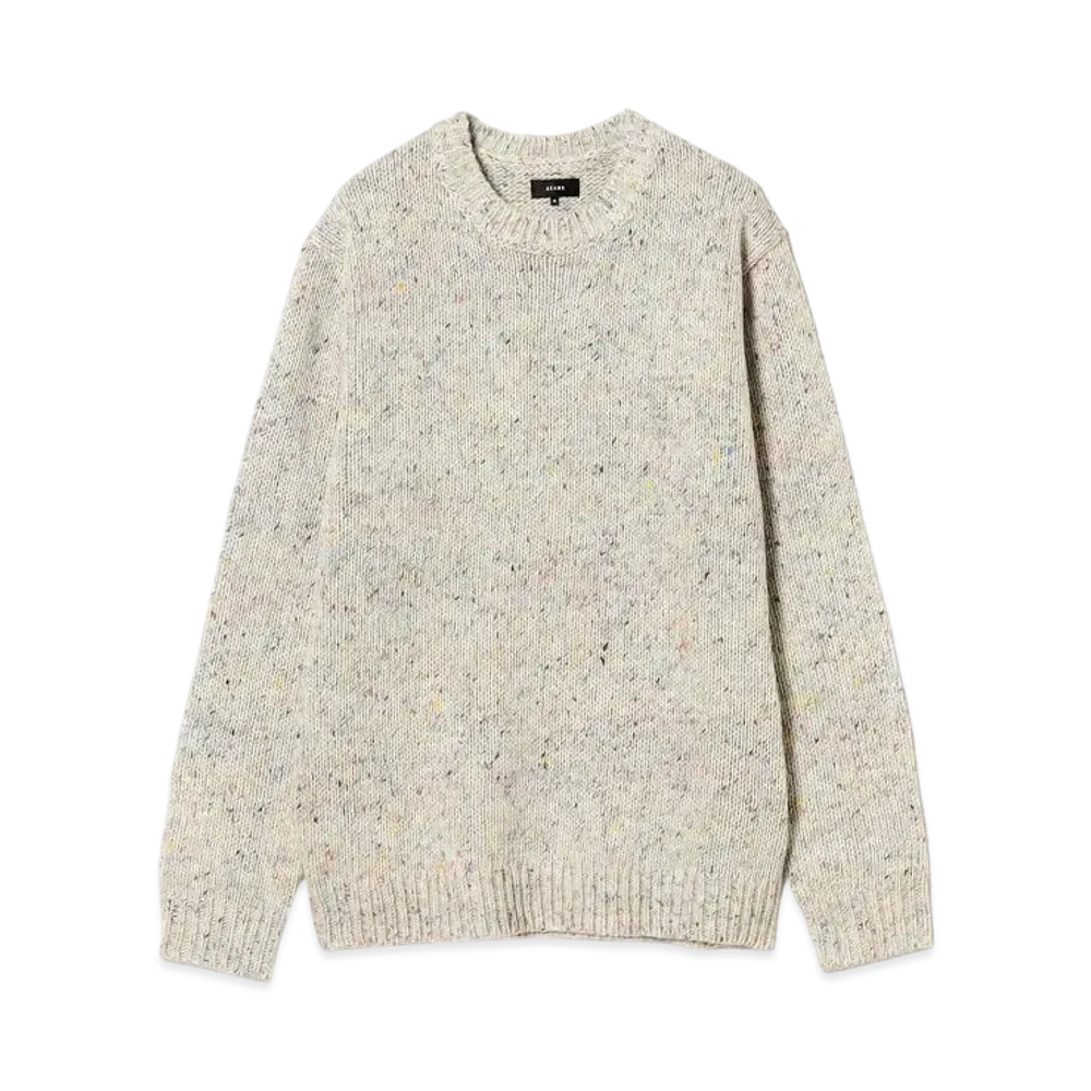 BEAMS 3 Gauge Collar Neck Crew Neck Knit 24FW "Natural"