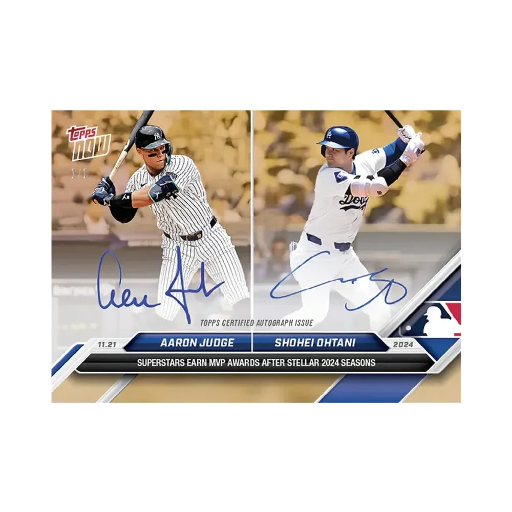 アーロンジャッジ / 大谷翔平 1/1 ゴールド [OS-JO](2024 MLB トップスナウカード「LOOK FOR DUAL RELICS DUAL AUTO or DUAL AUTO-RELICS」)