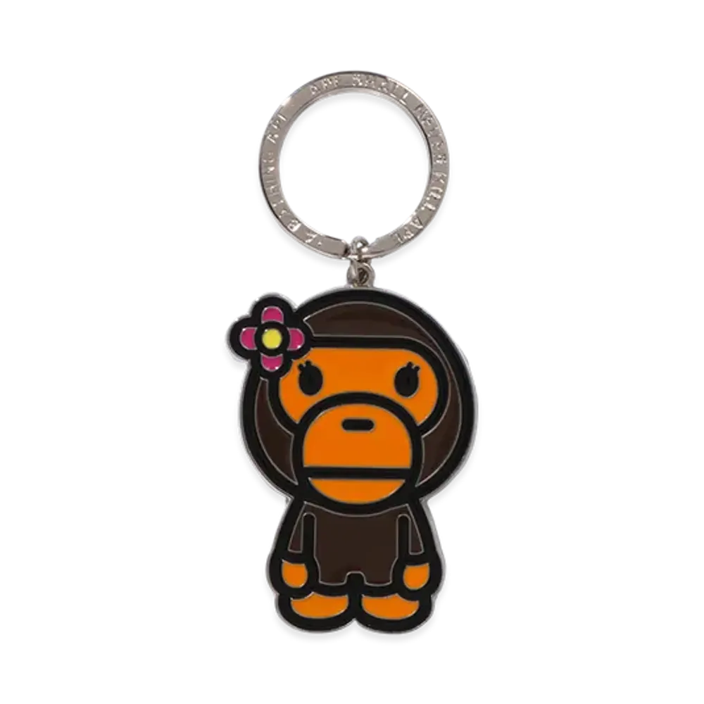 A BATHING APE Metal Keychain "Brown"
