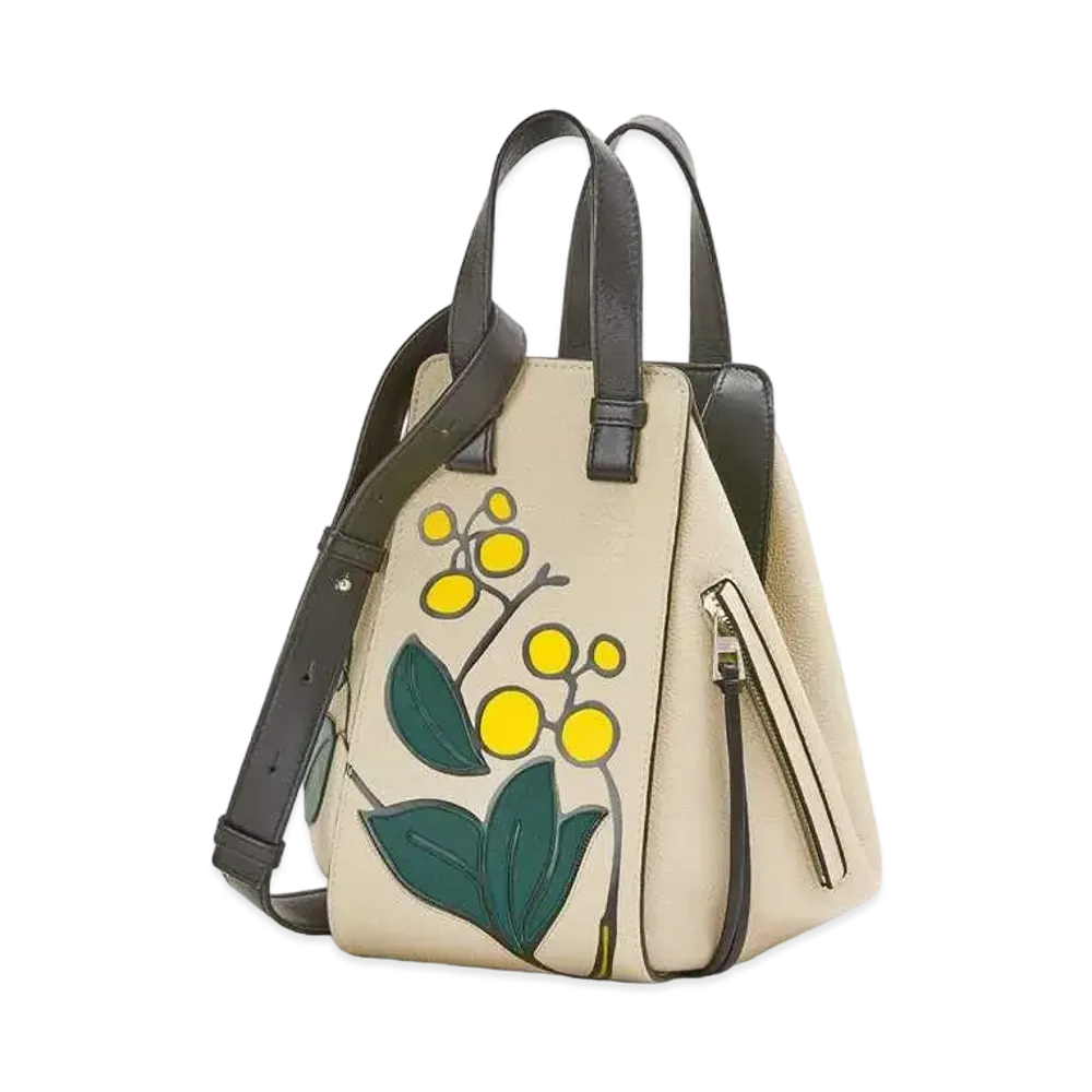 LOEWE Herbarium Small Hammock Bag In Soft Grained Calfskin "Light Oat"