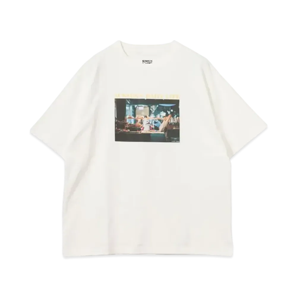 B:MING by BEAMS x PUPPET SUNSUN / Fade Photo Print T-Shirt Bread "OffWhite"