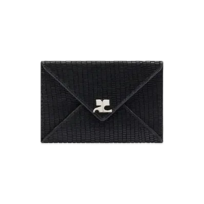 Courreges Envelope Tejus Stamped Cardholder "Black"