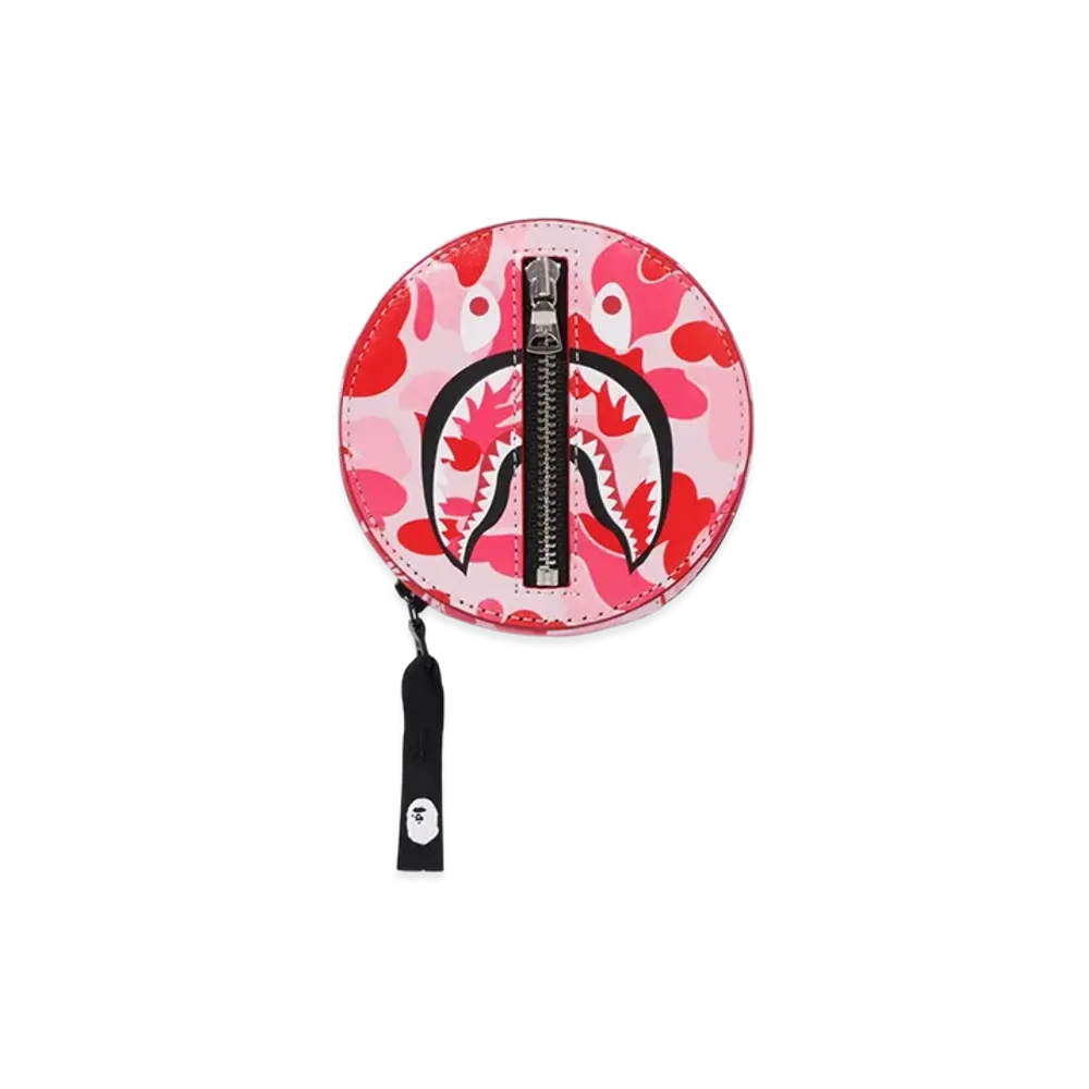 A BATHING APE ABC Camo Shark Coin Case "Pink"