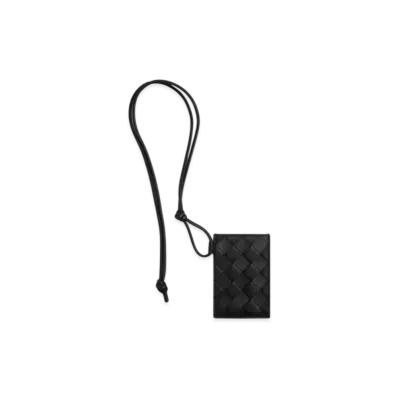 Bottega Veneta Intrecciato Badge Holder "Black"
