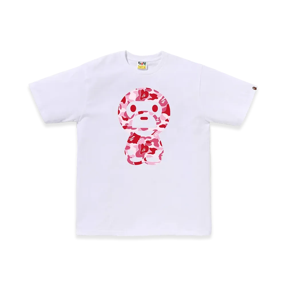 A BATHING APE ABC Camo Big Baby Milo Tee "White/Pink"