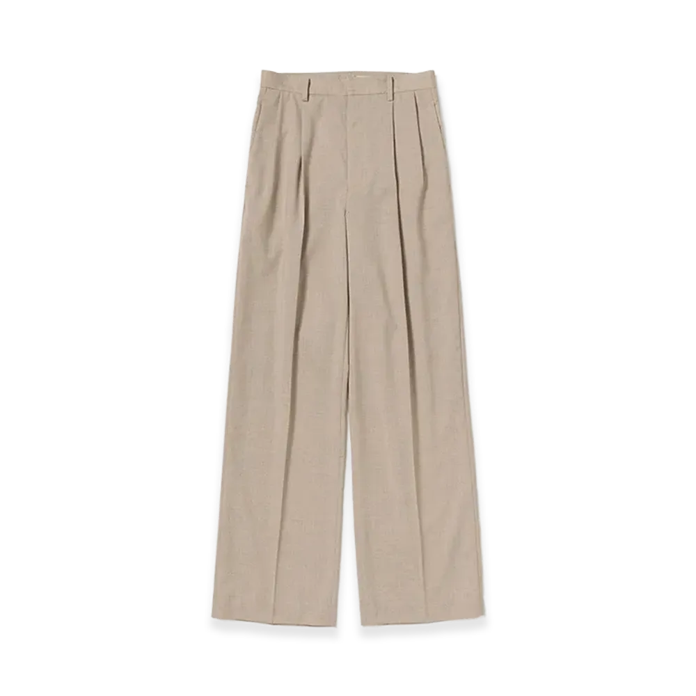 AURALEE Women's Summer Twist Cashmere Pora Two-Tuck Slacks "Top Brown Beige"