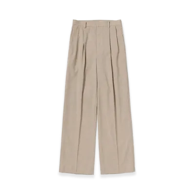 AURALEE Women's Summer Twist Cashmere Pora Two-Tuck Slacks "Top Brown Beige"