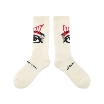SAINT Mxxxxxx Socks_Eye "Ecru" (24FW) SM-YS1-0000-102