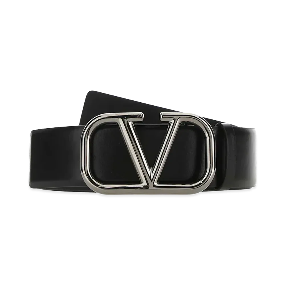 Valentino Leather Vlogo Signature Belt "Black"