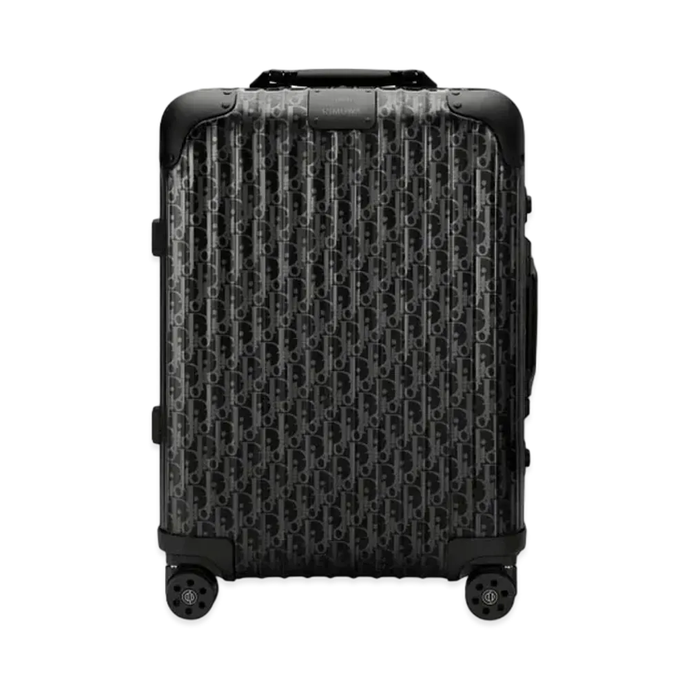 Dior And Rimowa Cabin Suitcase Dior Oblique Aluminum "Black"