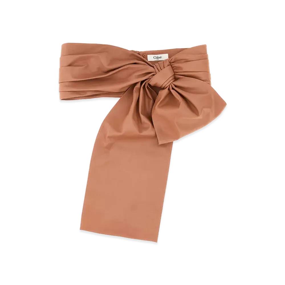 Chloe Women's Leather Bow Belt "Pink"