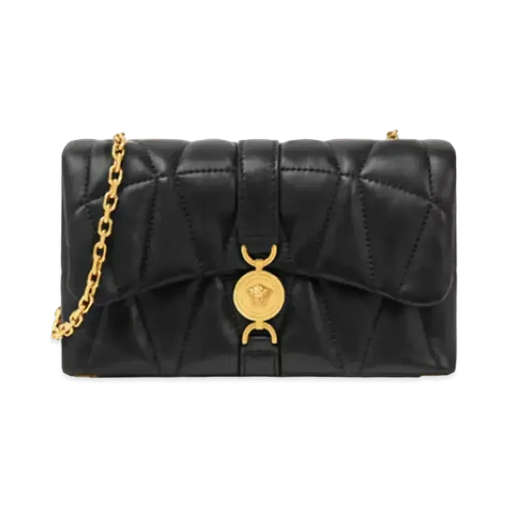 Versace Kleio Quilted Mini Bag "Black/Gold"