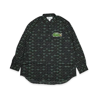 COMME des GARCONS SHIRT x LACOSTE Plain Shirt With Allover Pattern "Black"
