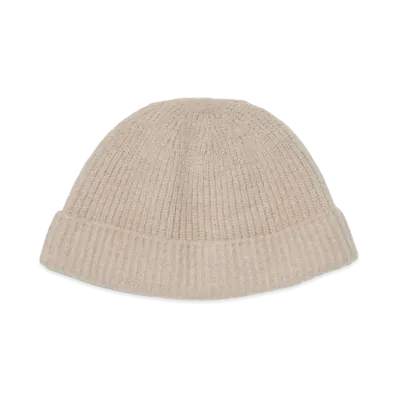 AURALEE Wool Soft Cord Knit Cap "Top Beige"