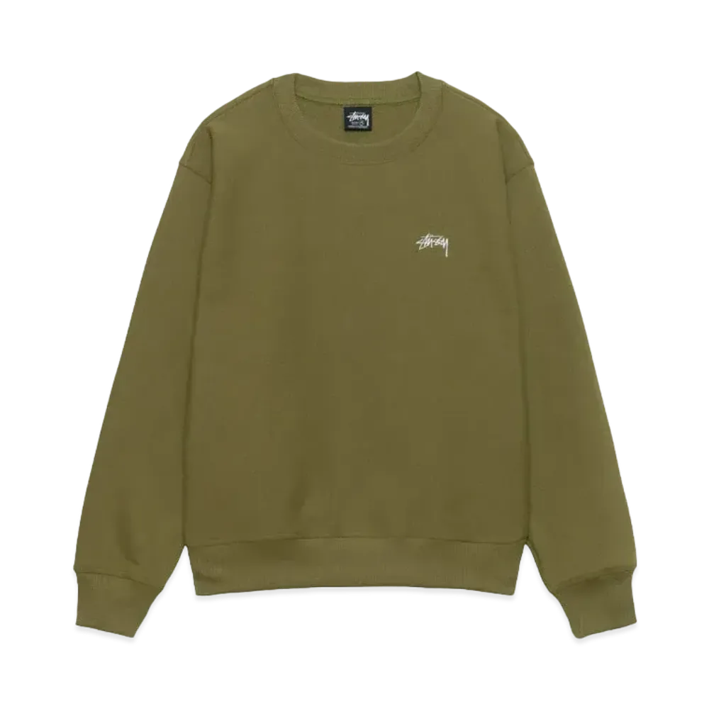 Stussy Stock Logo Crew "Olive"