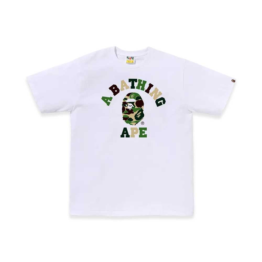 A BATHING APE ABC Camo College Tee "White/Green"