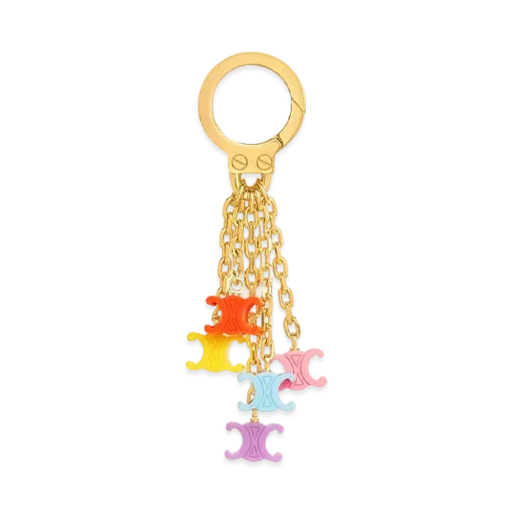 CELINE Multicolour Triomphe Charm In Brass And Plexiglass "Multicolor"