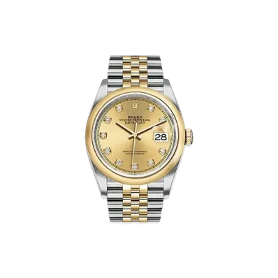 ROLEX Datejust 36 Oyster 36mm 10P Diamonds "Champagne/Oyster Steel/Yellow Gold"