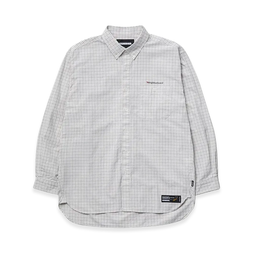 NEIGHBORHOOD Plaid Pattern BD Shirt LS "White"