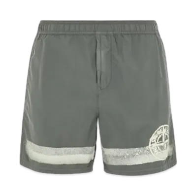 Stone Island B0845 Stripes One Print Regular Fit Swim Trunks - 24SS "Musk Green"