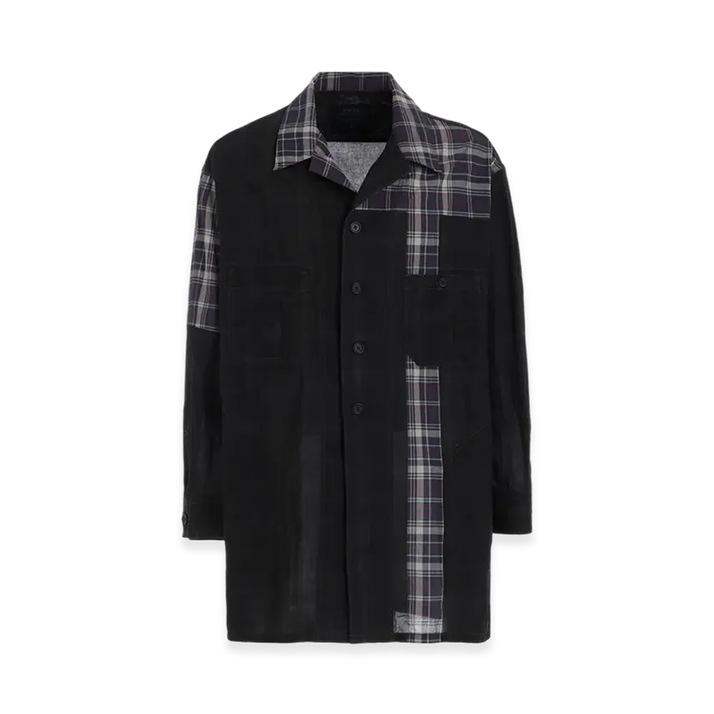 S'YTE Madras Check Pigment Print Shirt-Blouson "Navy"