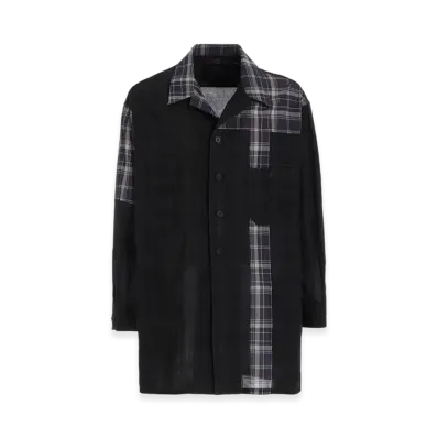 S'YTE Madras Check Pigment Print Shirt-Blouson "Navy"