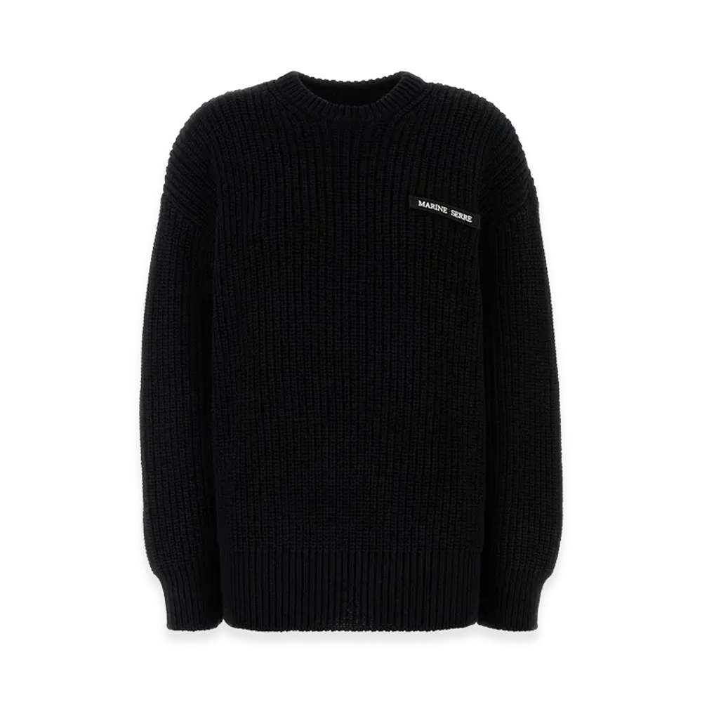 Marine Serre Women's Cotton Oversize Sweater "Black"