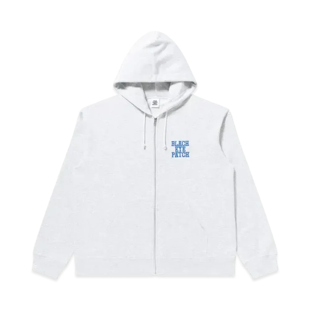 Black Eye Patch Iced College Zip Hoodie "Ash"
