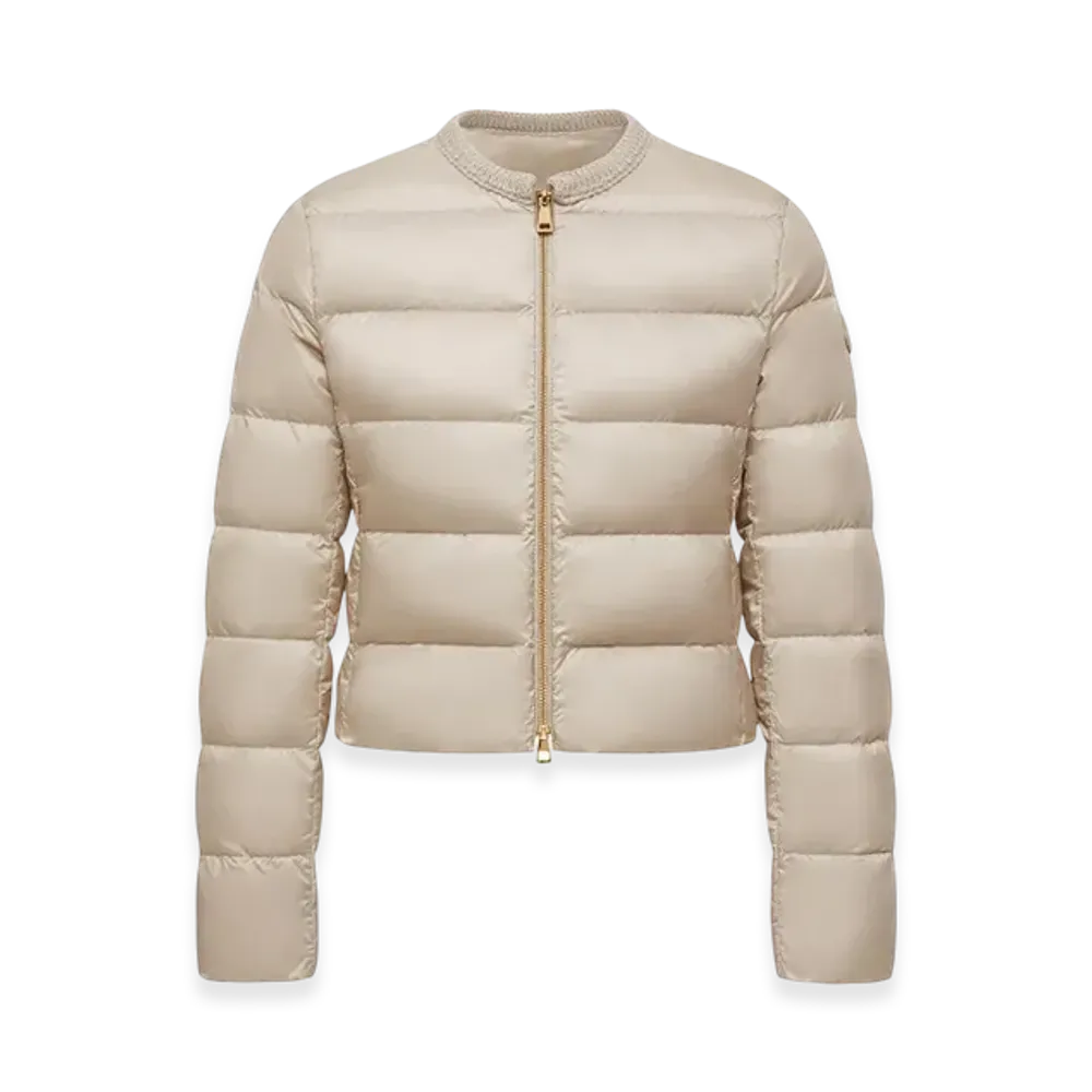 MONCLER Mauvezin Wool-Trimmed Short Down Jacket "Beige"