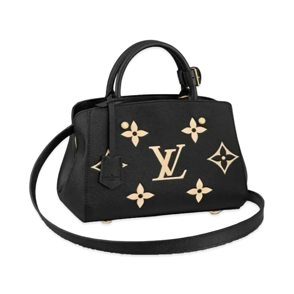 Louis Vuitton Monogram Empreinte Leather Montaigne BB "Noir/Beige"