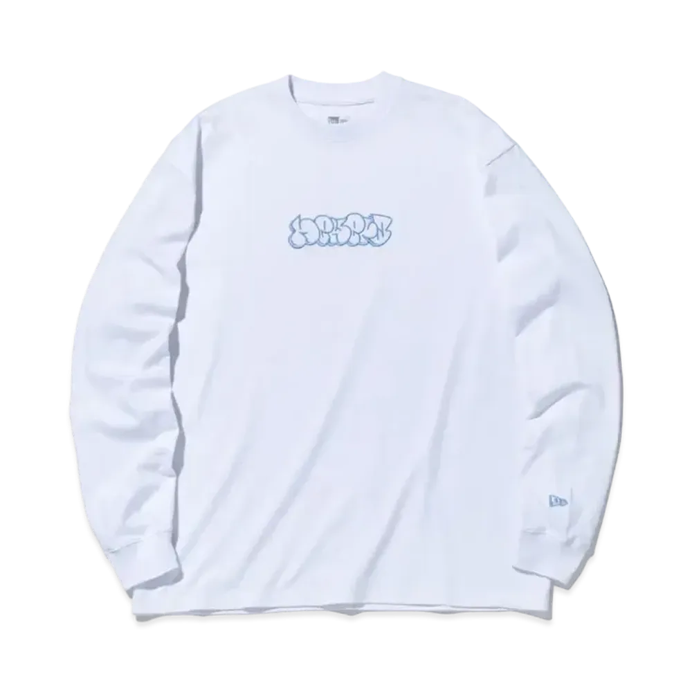 NEW ERA Long Sleeve Oversized Cotton T-shirt Bubble Logo "White"