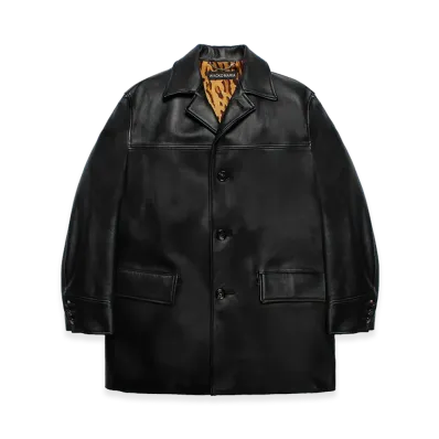 WACKO MARIA Leather Car Coat "Black"