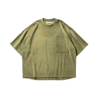 TIGHTBOOTH Straight Up Velour T-shirt "Olive"