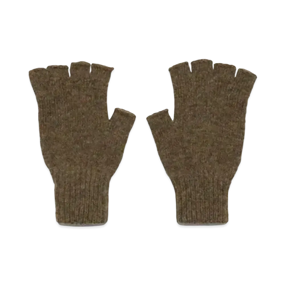FUMIKA UCHIDA Shetland Fingerless Gloves "Khaki"