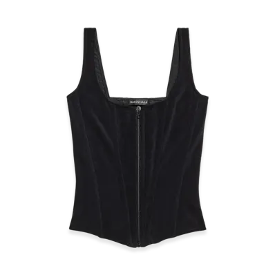 BALENCIAGA Women's Stretch Corset Top "Black"