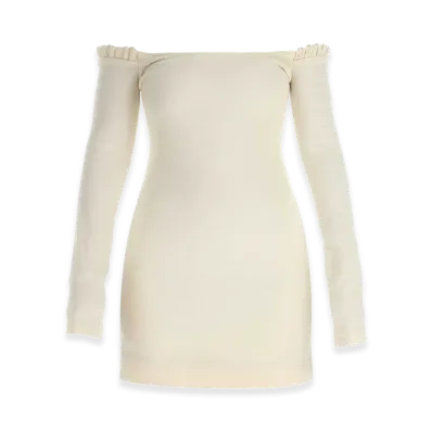 KHAITE Women's Wool Octavia Mini Dress "Ivory/White"