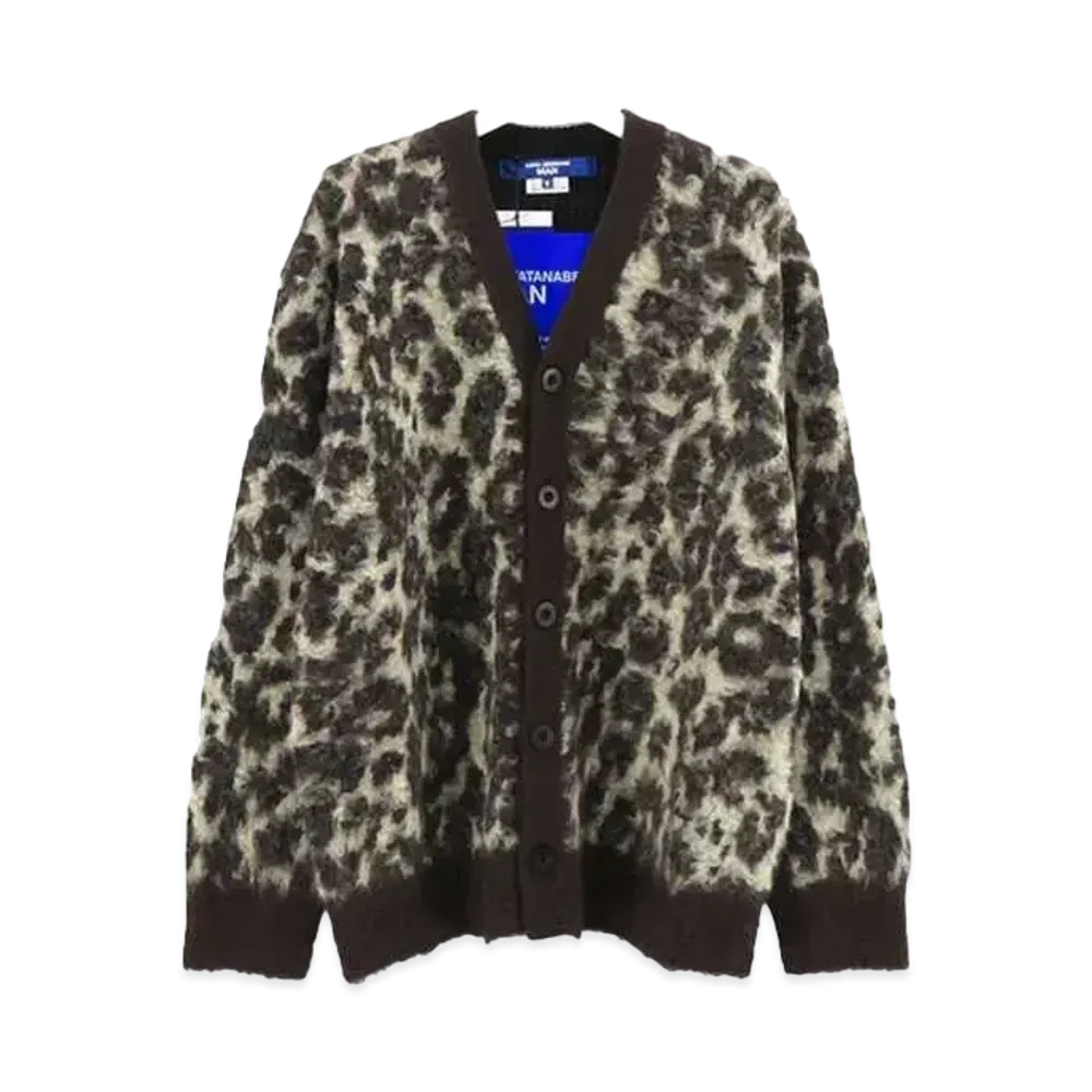 JUNYA WATANABE MAN Acrylic x Cotton Jacquard Knit Cardigan "Black/Brown"