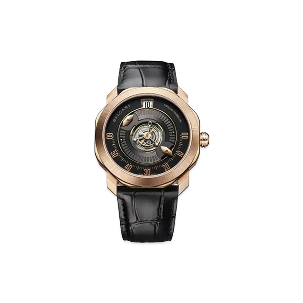 BVLGARI Octo Roma Watch "Pink Gold/Black"