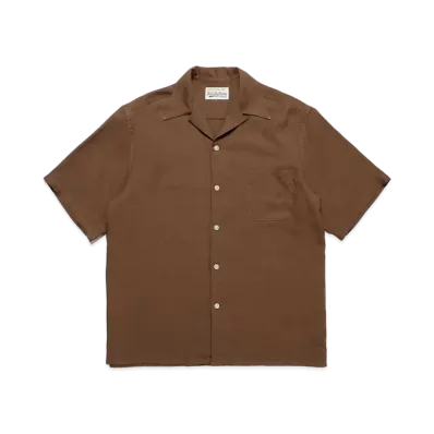 WACKO MARIA 50's Open Collar Shirt "Brown"
