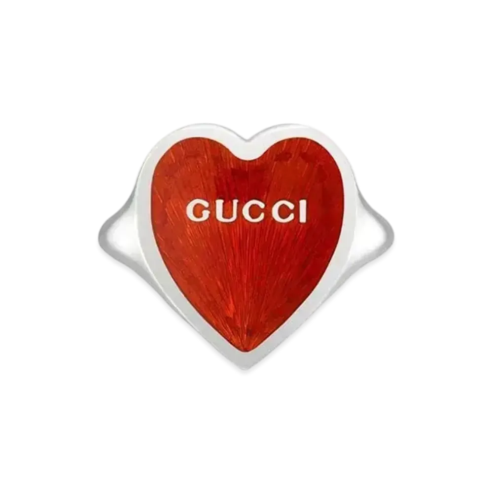 GUCCI Ring With Gucci Enamel Heart
