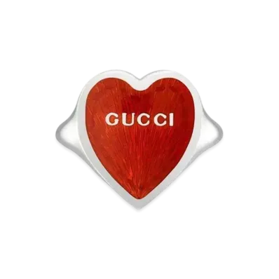 GUCCI Ring With Gucci Enamel Heart
