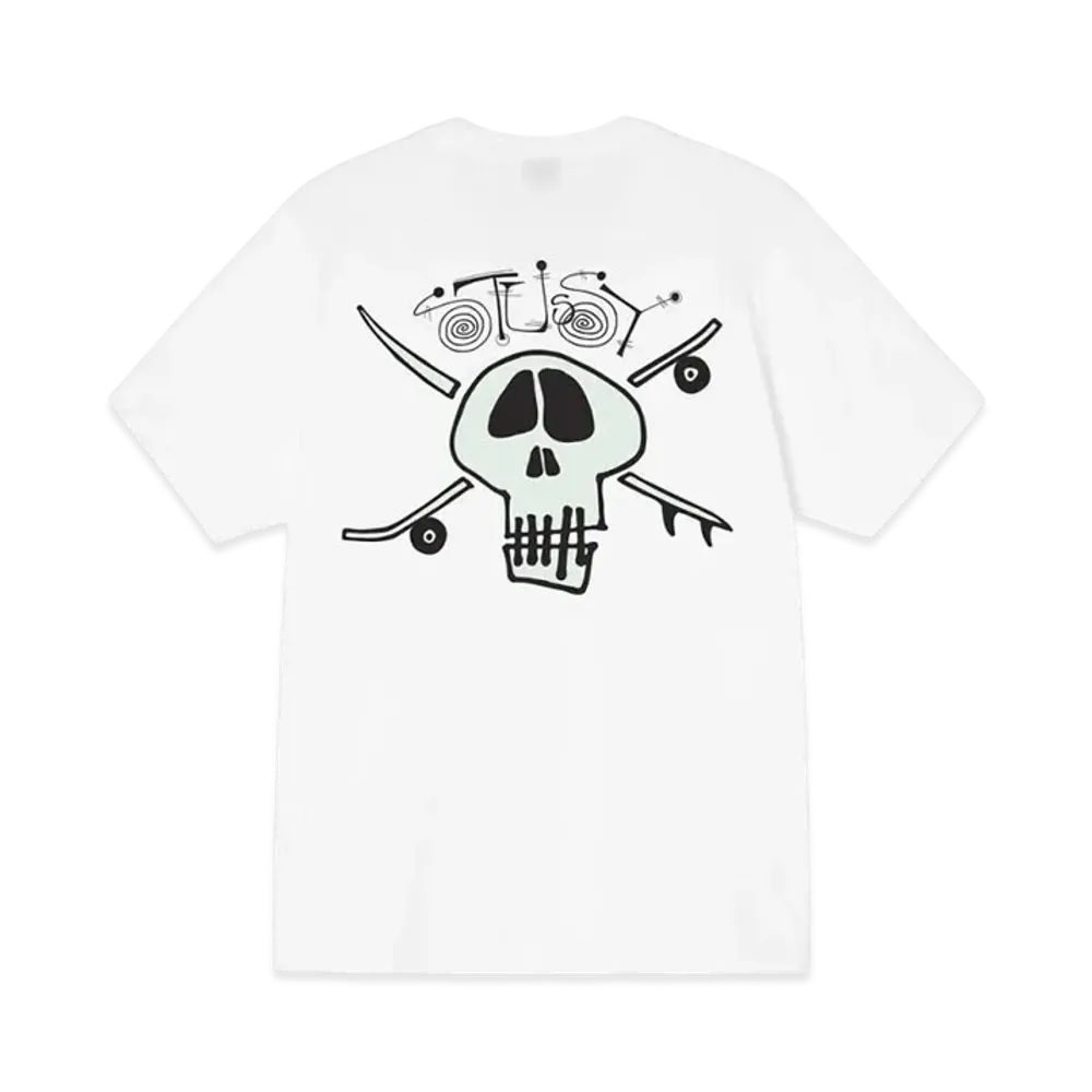 Stussy SURF SKATE SKULL TEE "White"