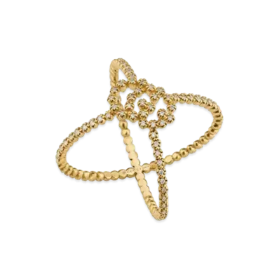 GUCCI GG Running Diamond X Ring