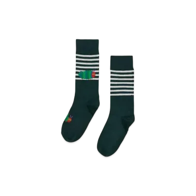 graniph x Eric Carle Very Hungry Caterpillar Wool Long Socks "Green"