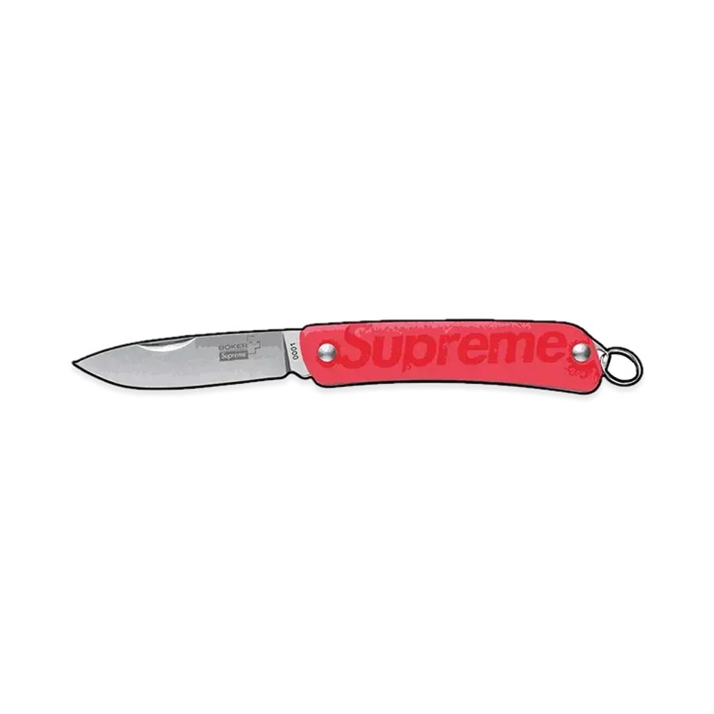 Supreme Boker Glow-in-the-Dark Keychain Knife "Glow in the Dark Red"