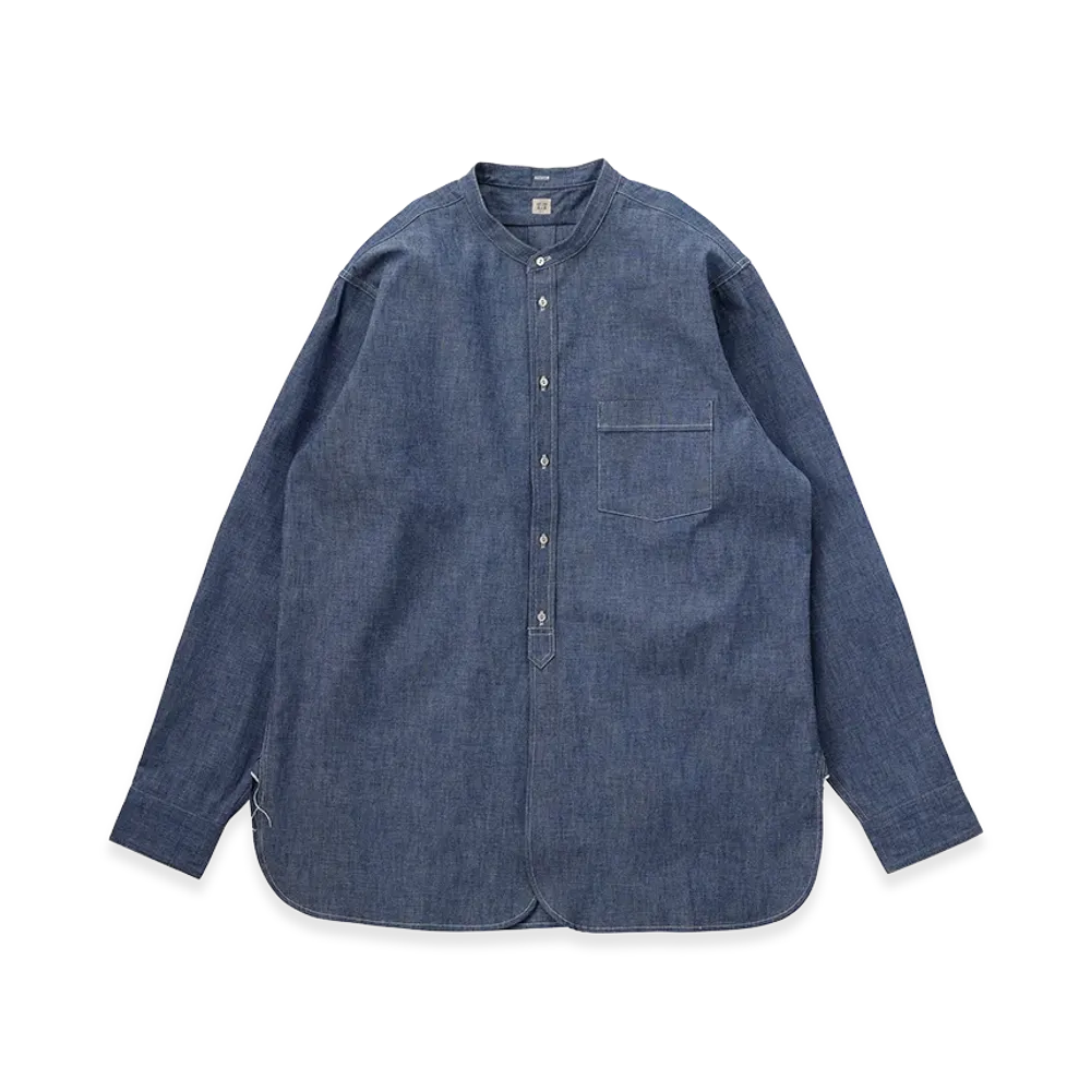 T.T Taiga Takahashi LOT.104 Band Collar Shirt "Indigo Chambray"